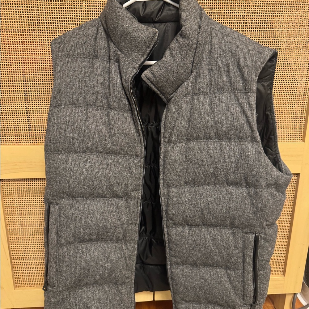Hugo Boss Charcoal Puffer Vest - Reversible